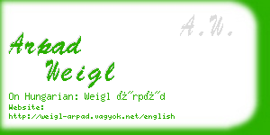 arpad weigl business card